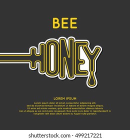 Logo bee honey. Stylish and modern logo for Apiculture products. Vector illustration.
