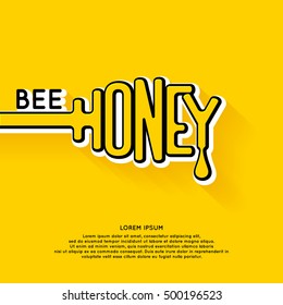 Logo bee honey. Stylish and modern logo for Apiculture products. Vector illustration.