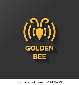 Logo of bee honey. Stylish and modern logo for beekeeping. Vector illustration.