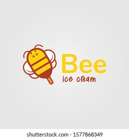 Logo Bee Ice Cream Template Design