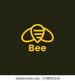 logo bee lines and simple