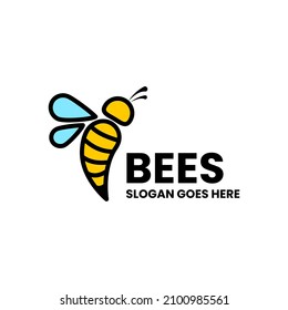 logo with bee shape facing side