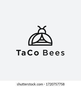 logo bee taco / taco vector