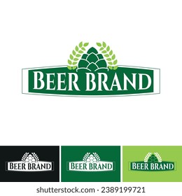 Logo for a beer brand with hops in the center