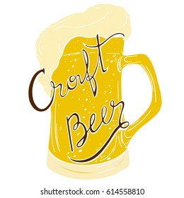 logo beer crafting retro styles made by hand with lettering

