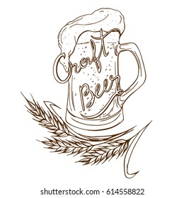 logo beer crafting retro styles made by hand with lettering
