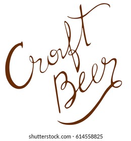 logo beer crafting retro styles made by hand with lettering
