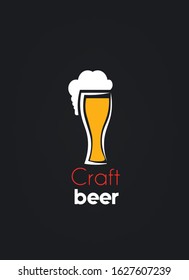 Logo beer glass on a black background
