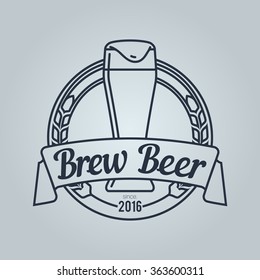 Logo for Beer House with light pilsner glass.  Icon is ready for print in any size. Made as gliphicon for web using