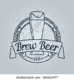 Logo for Beer House with light pilsner glass.  Icon is ready for print in any size. Made as gliphicon for web using