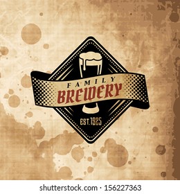 logo beer label drink retro styled mark of beer good as a pattern of promotion editable layered vector logo beer label drink classical froth ritual genuine texture bar isolated black formal sign foam