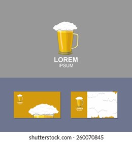 logo beer mug. Business card template. The concept for bars, restaurants