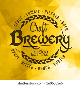 logo beer pub brewery template bar retro retro classic styled mark of brew saloon bar on triangle creative cool background pattern okay as a pattern of promotion logo beer pub brewery template bar ret