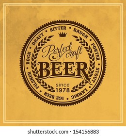 logo beer retro styled sticker of brew good as a pattern of advert logo beer classical froth ritual real texture bar isolated black formal mark foam ceremony folklore luxurious old-fashioned german sc