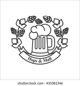 Logo beer, vintage beer sign, vector illustration.