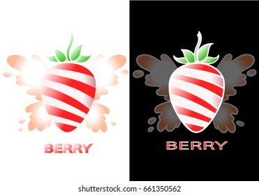 Logo berry. Strawberry. Vector illustration. 