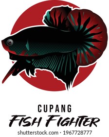 Logo Betta Fish Fighter Design