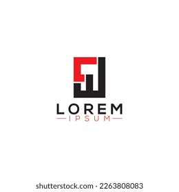Logotipo entre letra F y letra W o imagen vectorial FW