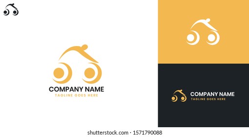 Logo Bicycle - All elements on this template are editable with vector software.