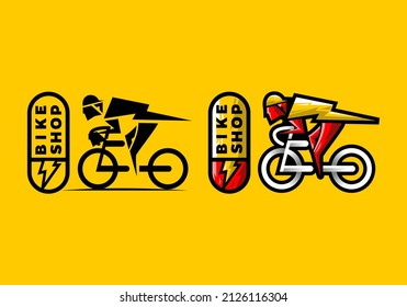 Plantilla de Ilustración del Vector de la Tienda de Bicicletas con un diseño sencillo y elegante para cualquier industria