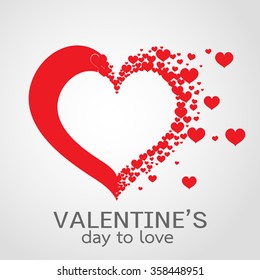 logo big heart shape filled with small hearts. Concept of love