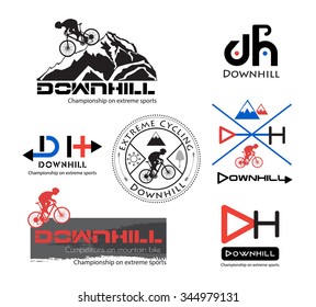 Logo Bike Downhill, Mountain bike logo isolated. Mountain bike symbol. Bike logo, bike logo Active. The bike logo. Bike icon.Mountain bike logo. Mountain bike silhouette