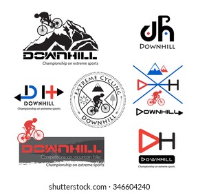 Logo Bike Downhill, Mountain bike logo isolated. Mountain bike symbol. Bike logo, bike logo Active. The bike logo. Bike icon.Mountain bike logo. Mountain bike silhouette