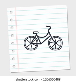 logo bike. symbol vector image on a piece of paper. vector illustration