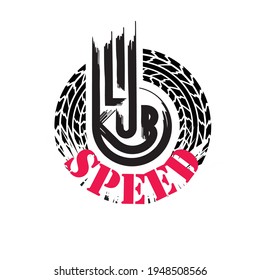 logo biker club car speed wheel spray from the wheel monogram