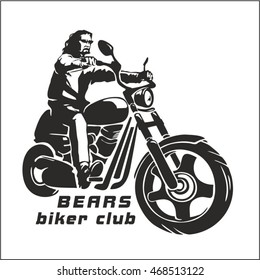 The logo of the biker club. Vector drawing.