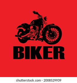 logo biker with red background