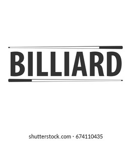 Logo for Billiard school, club or shop. Vector illustration