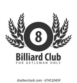 Logo for Billiard school, club or shop. Vector illustration