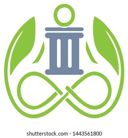 logo bin design with a symbol of tranquility