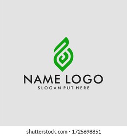 Logo bio green abstract icon. linear style Free Vector
