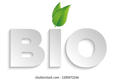 Logo bio with leaves