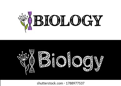 Logo Biology School Subject Handdrawn Icon Stock Vector (Royalty Free ...