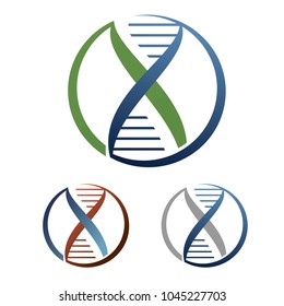 logo for biotechnology. Illustration of human DNA in a circle