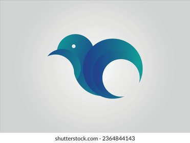 Logo Bird abstract in the circle vector design. Corporate.
