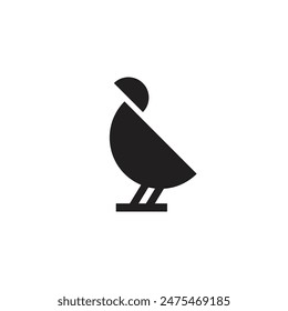 Logo bird black design with blank background