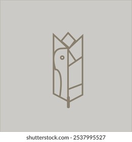 logo, vogel, design, vektor, weizen symbol minimalistisch