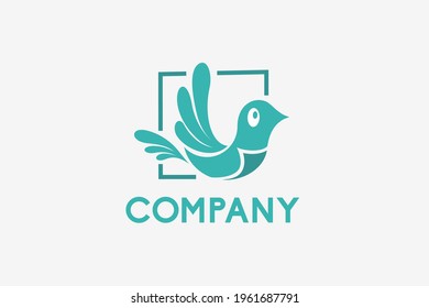 Logo of a bird and a document or a piece of paper
