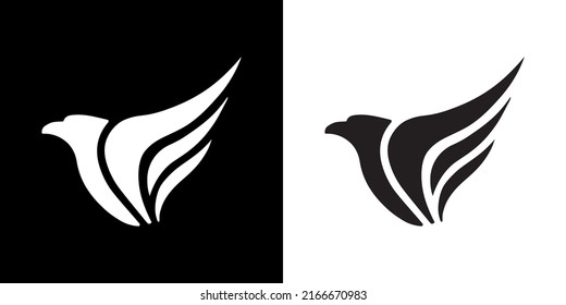 Logo bird eagle minimalism modern icon curved lines