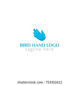 logo bird hand for social programs, consulting, animal release, landscaping, lawyer, struggle for rights, pet shop, flight, airline, help. Logo vector illustration