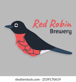 Logotipo de un pájaro con lúpulo como plumas, logotipo de la cervecería, fabricación de cerveza