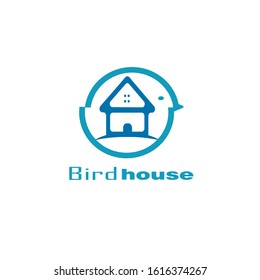 Logo Bird house with a unique and simple design for the bird market logo or a special zoo for birds.