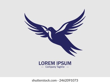Logo of a bird icon silhouette vector design on light background