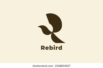 Logo Bird and Letter R with elegant bold concept. Monogram minimalist and modern design.