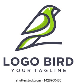 Logo bird line art vector