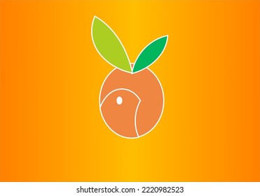Ave Con Logotipo Y Naranja Con Fondo